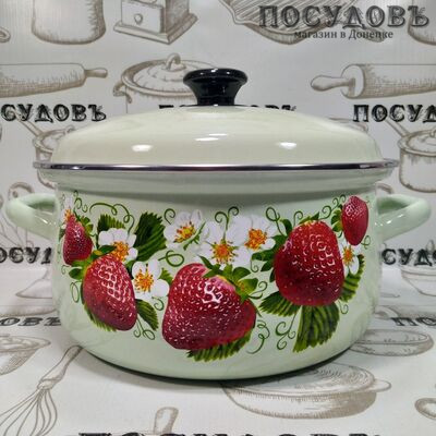 КМК 61915-143/6-У4 кастрюля с крышкой, салатный, сталь эмалированная, 4,0 л, Ø230×125 мм, 2 пр.