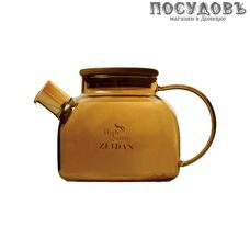 ZEIDAN Z-4364 чайник заварочный с пружинкой и бамбуковой крышкой, стекло жаропрочное, 1200 мл