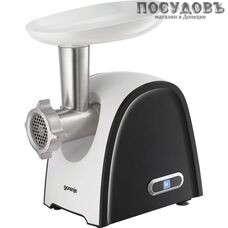 Gorenje MG 1800 SJW мясорубка электрическая с насадками 1800 Вт 1 скорость, реверс есть, 2,2 кг/мин, корпус пластик, цвет черный с серебристым
