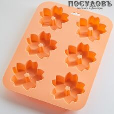 Alpenkok AK-6180S форма для выпечки 6 кексов, силикон, 230×170×25 мм, цвет персиковый Alpenkok AK-6180S форма для выпечки 6 кексов, силикон, 230×170×25 мм, цвет персиковый