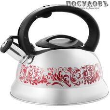 Webber BE-0520 чайник со свистком, 3 л, сталь нержавеющая, цвет: терморисунок