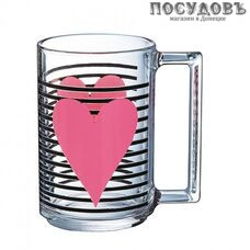 Luminarc Mon Coeur N5030 кружка, 320 мл, стекло упрочненное, прозрачный с рисунком, Франция