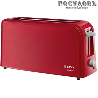 Bosch TAT 3A004 тостер на 2 шт, 980 Вт, 430×200×120 мм, цвет красный