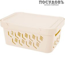 Бытпласт Deluxe 43320550795 ящик с крышкой, полипропилен, 270×190×120 мм, 4,6 л, цвет бежевый