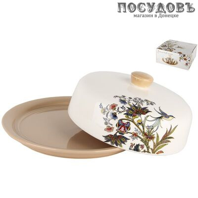 Коралл Нежность ZFC246-2 блюдо для блинов с крышкой, доломит, 235×235×110 мм
