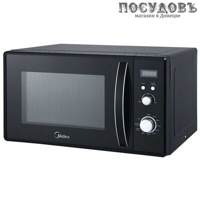 Midea AM823AM9-B микроволновая печь, 800 Вт, обычная (соло), 23 л, черный