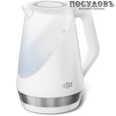 HOLT HT-KT-022 электрочайник, 2200 Вт, 1700 мл, пластик, подсветка, цвет белый