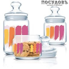 Luminarc Paint Brush Q4109 банка для хранения со стеклянной крышкой, 1000 мл, стекло