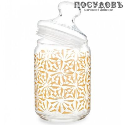 Luminarc Sofya Gold P7798 банка для хранения со стеклянной крышкой, 1000 мл, стекло 1 шт.