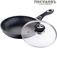 MercuryHaus MC-6285 сковорода с крышкой, Ø240 мм, алюминий литой, мраморное покрытие