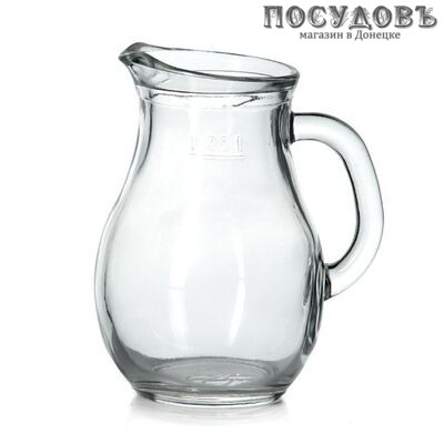 Pasabahce Bistro 80100SLB, кувшин без крышки, Ø45×121 мм 250 мл, материал стекло, Россия 1 шт.