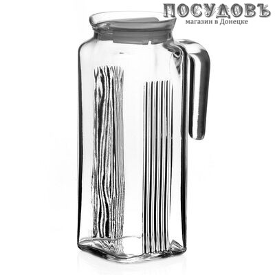 Pasabahce Frigo 80050, кувшин с белой крышкой, высота 220 мм 1000 мл, материал стекло, Россия, в упаковке 1 шт.