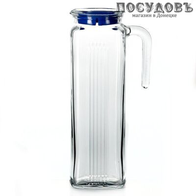 Pasabahce Frigo 80050SLB, кувшин с синей крышкой, высота 220 мм 1000 мл, материал стекло, Россия, в упаковке 1 шт.