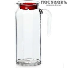 Pasabahce Kosem 80051SLBR, кувшин с красной крышкой, 1000 мл, материал стекло, Россия 2 пр.