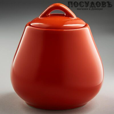 Rosario Ф19-018E, оранжевая сахарница с крышкой, объемом 600, керамика, в подарочной упаковке 2 предмета