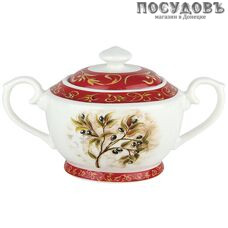 Коралл Оливки YQ1617/400 сахарница с крышкой, 180×115×100 мм, 400 мл, фарфор 2 пр.