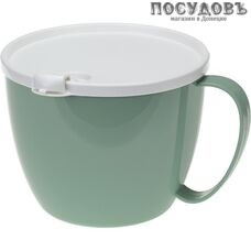 М-пластика М 1214 кружка для супа 700 мл, с крышкой, полипропилен, фисташковый 2 пр.
