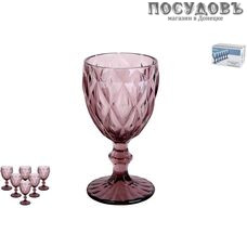 Коралл Тебриз фиолетовый GB2604D1508LJ, бокал винный 240 мл, стекло, в подарочной упаковке 6 шт.