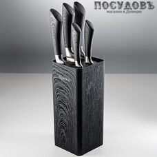 Alpenkok AK-2115 ножи в наборе (5 ножей; подставка), сталь нержавеющая, 6 пр.