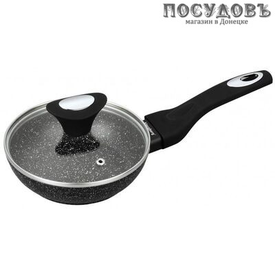 Klausberg KB-7291 сковорода с крышкой Ø160×38 мм, алюминий литой, мраморное антипригарное покрытие 2 пр.