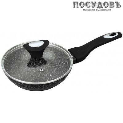 Klausberg KB-7292 сковорода с крышкой Ø180×38 мм, алюминий литой, мраморное антипригарное покрытие