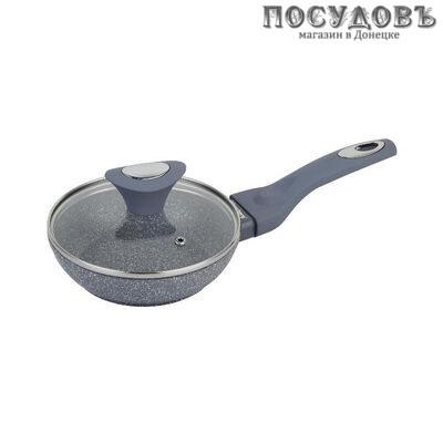 Klausberg KB-7313 сковорода с крышкой Ø180, алюминий литой, мраморное антипригарное покрытие 2 пр.