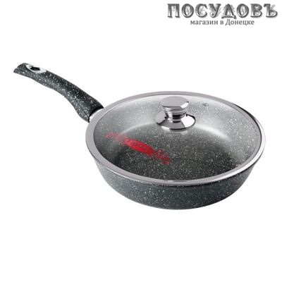 Горница Гранит с2452аг сковорода с крышкой Ø240×65 мм, алюминий литой, гранитное покрытие Pfluon