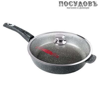 Горница Гранит с2854аг сковорода с крышкой Ø280×70 мм, алюминий литой, гранитное покрытие Pfluon
