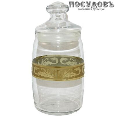 Гусь-Хрустальный Русский узор EAV49-425 банка с герметичной крышкой, 1100 мл, стекло, Россия, в упаковке 2 пр.