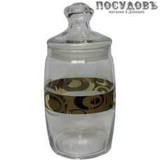 Гусь-Хрустальный Сияние EAV27-425 банка с герметичной крышкой, 1100 мл, стекло, Россия, в упаковке 2 пр.