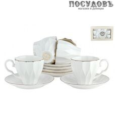 Коралл Каприз QY16021 набор кофейный, фарфор, в упаковке 12 пр.