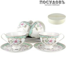 Коралл Восторг Z003-406(6/12) набор чайный, фарфор, в подарочной упаковке 12 пр.