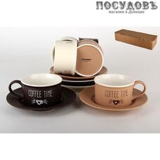 Коралл Время кофе BRJC007-124125 набор чайный, фарфор, в подарочной упаковке 12 пр.