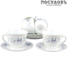 Коралл Синяя вуаль XWB190HP55-6-1059 набор чайный, стеклокерамика, в подарочной упаковке 12 пр.