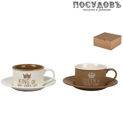 Коралл Loft BRJC007-766AB чайная пара, фарфор, в подарочной упаковке 2 пр.