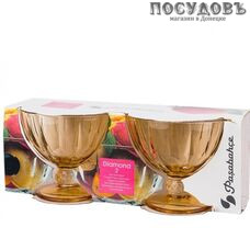Pasabahce Ice Ville 51658/163П, креманки в наборе 260 мл, стекло, персиковый, в упаковке 2 шт.