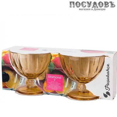 Pasabahce Ice Ville 51658/163П, креманки в наборе 260 мл, стекло, персиковый, в упаковке 2 шт.