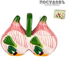 Коралл Луковка 4877 банка для специй, 175×85×130 мм, доломит, 2 секции
