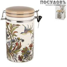 Коралл Bright Ornamental ZF6263-21 банка для хранения с крышкой, 1000 мл, доломит, в упаковке 1 шт.