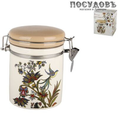 Коралл Bright Ornamental ZF6261-21 банка для хранения с крышкой, 700 мл, доломит, в упаковке 1 шт.