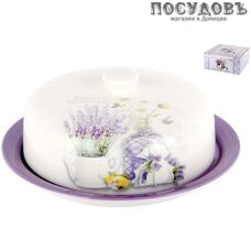 Коралл Лаванда ZFC246-39 блюдо с крышкой, доломит, Ø230 мм, в упаковке 2 пр.