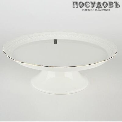 Коралл Снежная королева LTBH-A0124LJ-A блюдо на ножке, керамика, Ø240 мм, в упаковке 1 шт.