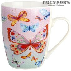 Коралл Бабочки JL1808 кружка, 340 мл, фарфор