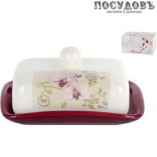 Коралл Орхидея ZFC046-38 масленка с крышкой, 175×125×95 мм, доломит, в упаковке 2 пр.