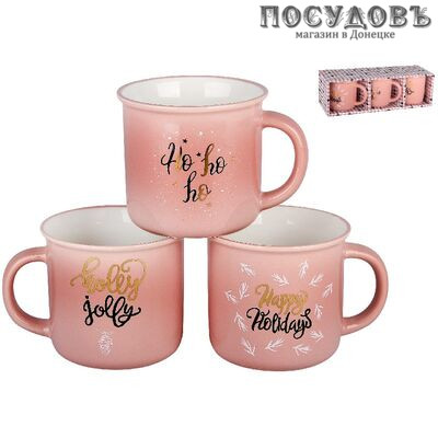 Коралл Праздничный BRJD004-767ABC кружки в наборе, фарфор, Россия, в упаковке 3 шт.
