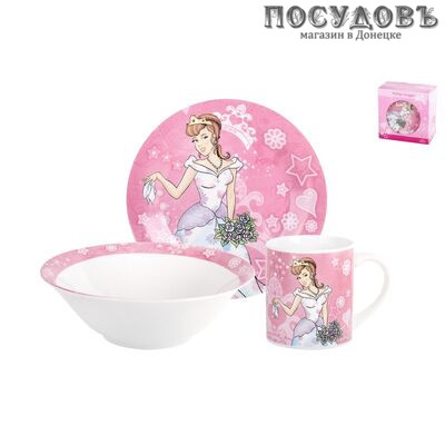 Коралл Принцессы TSET3P набор детский, керамика, в упаковке 3 пр.