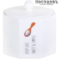Коралл HomeMade YQ1966 сахарница с крышкой, 95×95×75 мм, 300 мл, фарфор 2 пр.