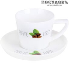 Коралл Home Made YQ1966 кофейная пара, 120 мл, фарфор 2 пр.