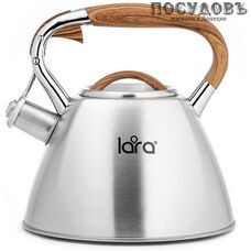 LARA LR00-66 чайник со свистком, 3,0 л, сталь нержавеющая AISI 201