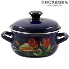 КМК Апрель 61915-083/6 кастрюля с крышкой 1,5 л, Ø160 мм, сталь эмалированная, цвет бостон с рисунком